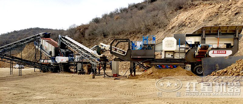 移動式機(jī)制砂生產(chǎn)線（兩臺移動破聯(lián)合配置）