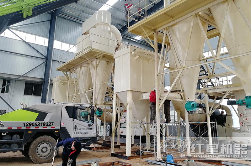 碳酸鈣工業(yè)深加工生產(chǎn)線安裝現(xiàn)場(chǎng)