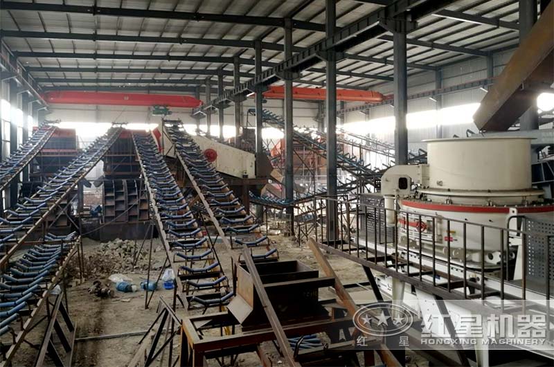 紅星河卵石制砂機承建現(xiàn)場