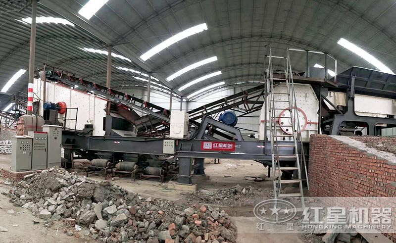 移動(dòng)式人工制砂現(xiàn)場