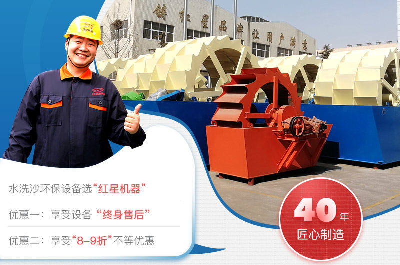 水洗沙機環(huán)保設(shè)備選紅星機器