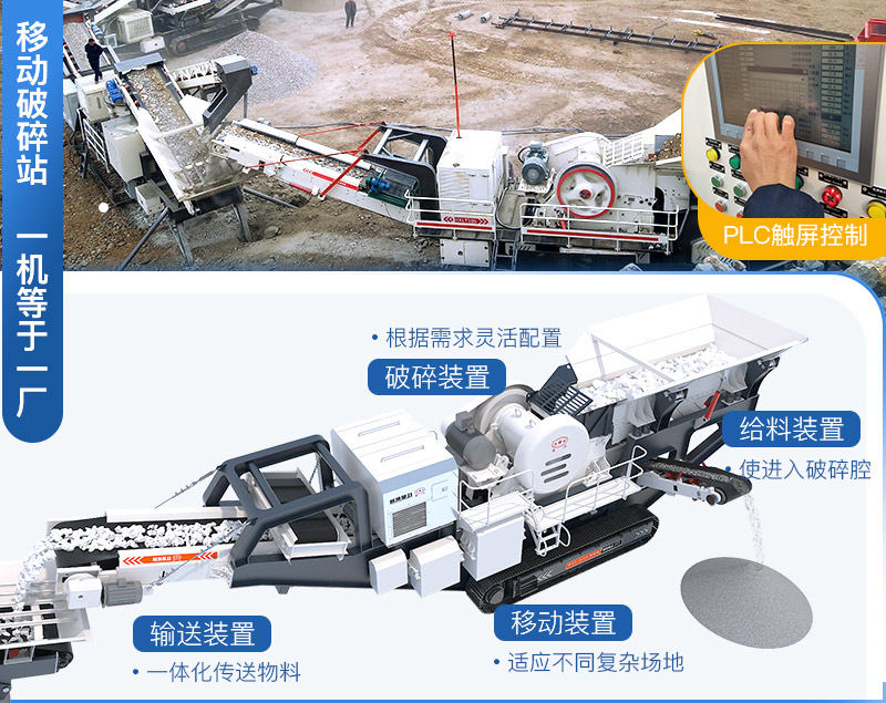 移動式砂石廠生產(chǎn)線設(shè)備配置較簡單