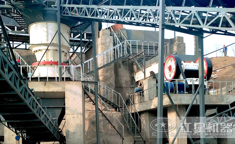 輝綠巖生產(chǎn)線現(xiàn)場(chǎng)