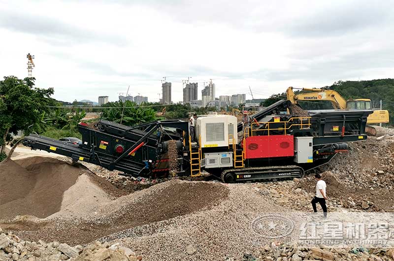 鄭州建筑垃圾處理設(shè)備加工現(xiàn)場(chǎng)