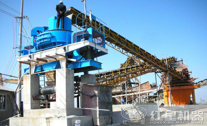 時產(chǎn)450噸制砂生產(chǎn)線現(xiàn)場