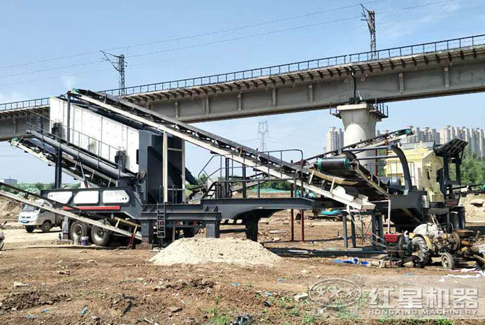 紅星移動(dòng)破碎站用于高鐵修建