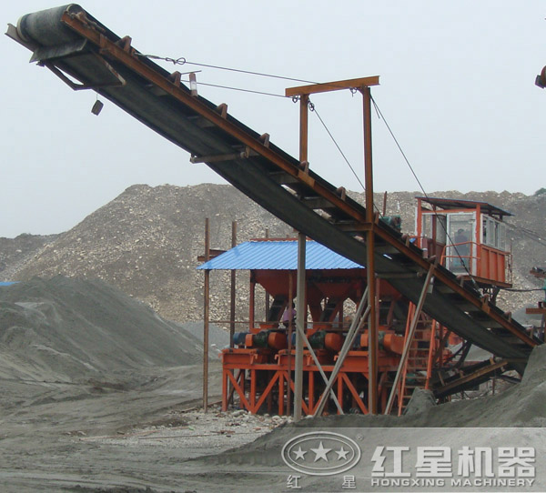 河卵石制砂現(xiàn)場