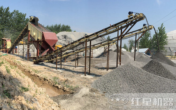 磕石子生產(chǎn)線現(xiàn)場