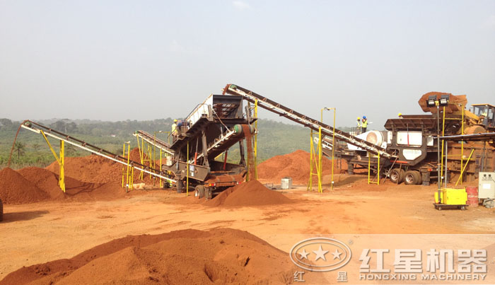 移動破碎站工作現(xiàn)場