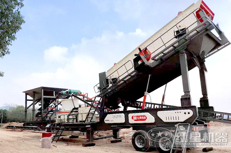 輪胎式可移動(dòng)的鵝卵石制沙機(jī)