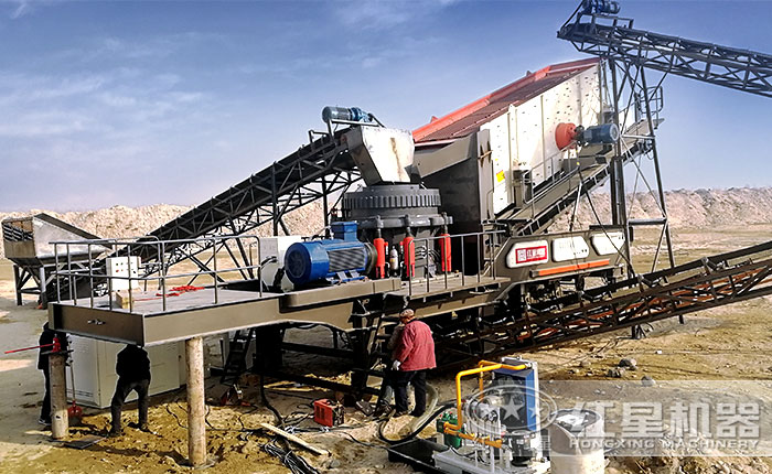 移動圓錐破碎機施工作業(yè)