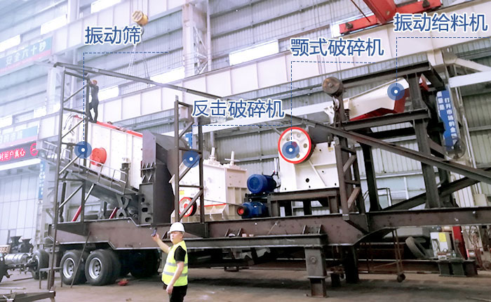移動(dòng)式砂石粉碎機(jī)多機(jī)組合