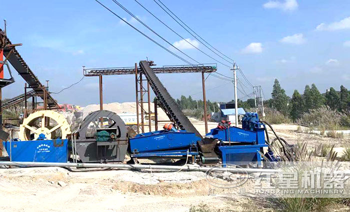 洗砂機(jī)配合細(xì)沙回收機(jī)作業(yè)