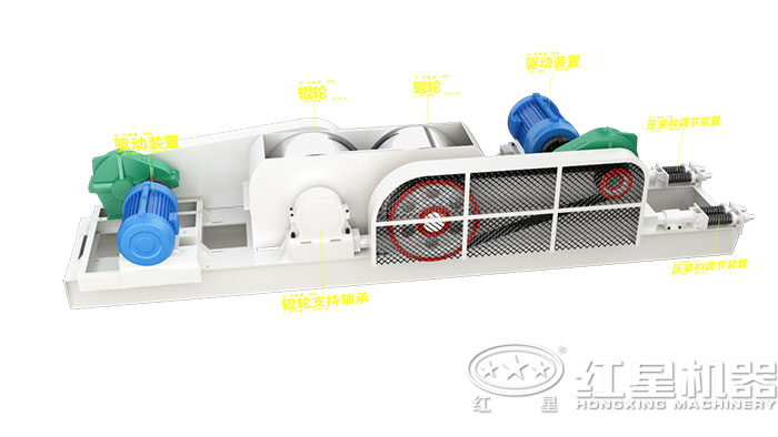 雙輥破碎機(jī)內(nèi)部輥輪細(xì)節(jié)