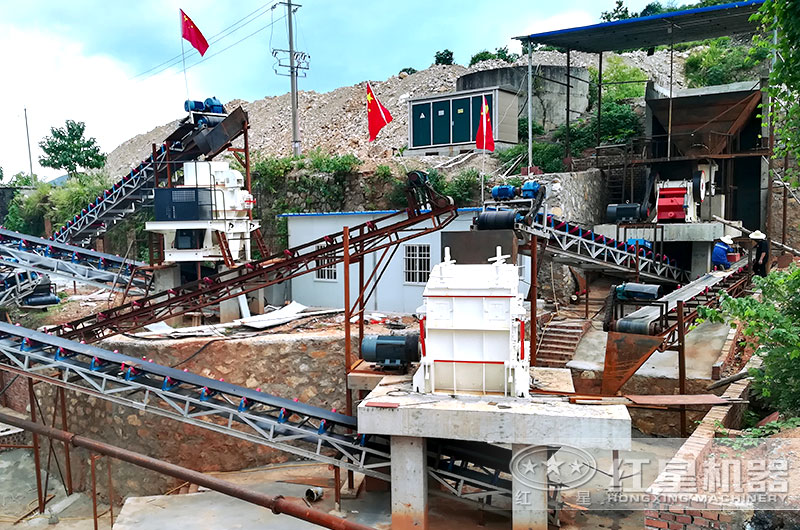 石頭打成沙子用戶生產(chǎn)線現(xiàn)場(chǎng)