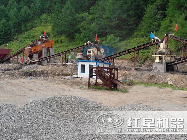 日產(chǎn)500方（約800噸）石子生產(chǎn)線現(xiàn)場